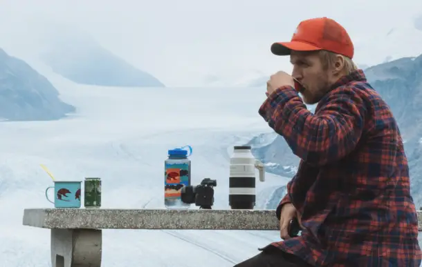 man drinking coffee