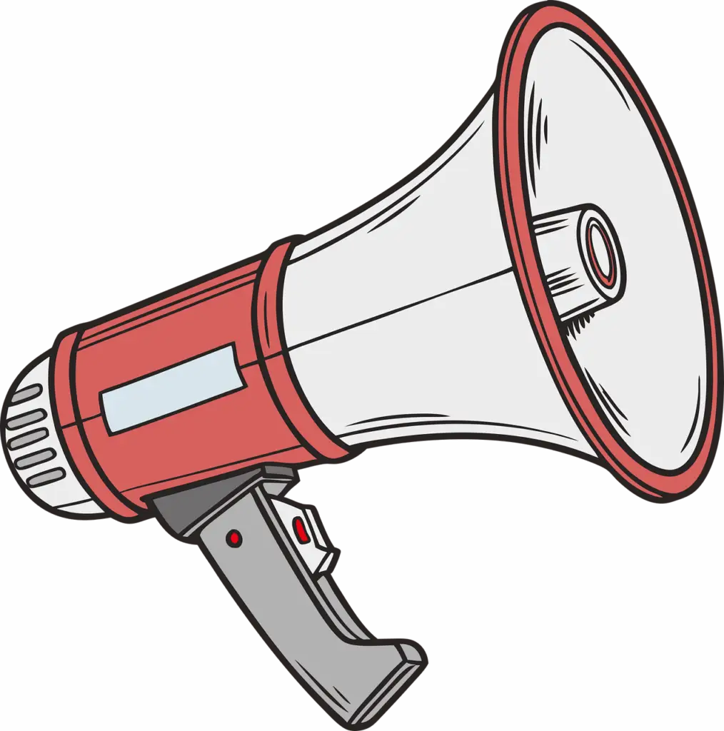 ai generated, megaphone, speaker, notice, demonstration